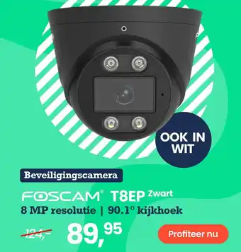 Paradigit FOSCAM® T8EP Zwart 8 MP resolutie | 90.1° kijkhoek aanbieding