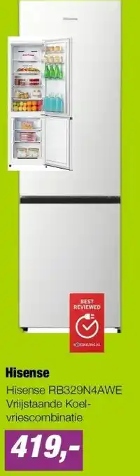 EP Hisense RB329N4AWE Vriijstaande Koel-vriescombinatie aanbieding