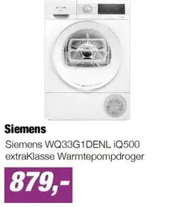 EP Siemens WQ33G1DENL iQ500 extraKlasse Warmtepompdroger aanbieding