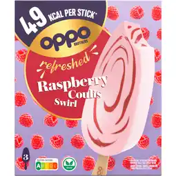 Albert Heijn Oppo Brothers Refreshed raspberry coulis swirl aanbieding