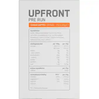 Albert Heijn Upfront Pre run sinaasappel smaak aanbieding