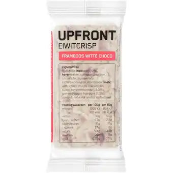 Albert Heijn Upfront Eiwit crisp witte chocolade framboos aanbieding