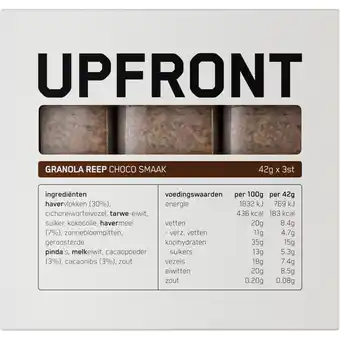 Albert Heijn Upfront Granola reep choco smaak aanbieding