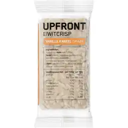 Albert Heijn Upfront Eiwit crisp vanille kaneel smaak aanbieding