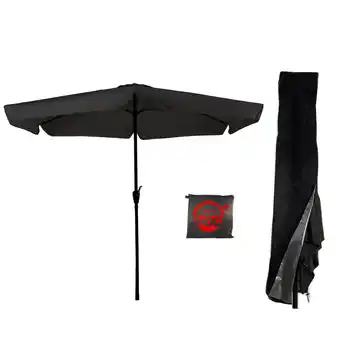ANWB Cuhoc Parasol Zwart 3m + Redlabel Parasolhoes Zwart aanbieding