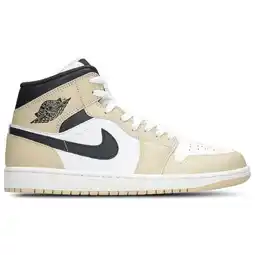 Foot Locker Jordan Aj1 Mid Heren Schoenen - Wit - Maat: 41 - Leer, Synthetisch - Foot Locker aanbieding
