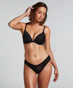 Hunkemoller Hunkemöller Brazilian V-shape Mesh Zwart aanbieding