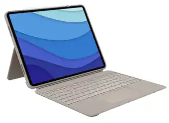 MediaMarkt Logitech Combo Touch Ipad Pro 12.9 Toetsenbord - Zand (3e En 4e Gen) aanbieding