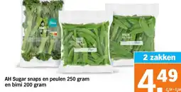 Albert Heijn AH Sugar snaps en peulen en bimi aanbieding