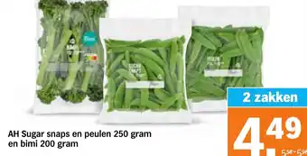 Albert Heijn AH Sugar snaps en peulen en bimi aanbieding