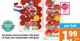 Albert Heijn AH Sweet cherry tomaten of Tasty Tom trostomaten aanbieding