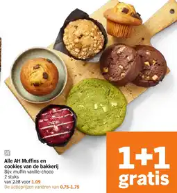 Albert Heijn Alle AH Muffins en cookies van de bakkerij aanbieding