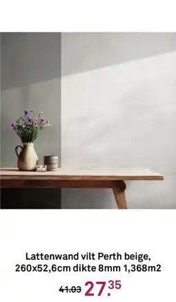Karwei Lattenwand vilt Perth beige aanbieding