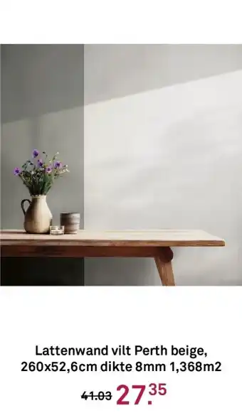 Karwei Lattenwand vilt Perth beige aanbieding