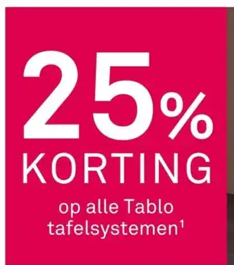 Karwei Op alle tablo tafelsystemen aanbieding