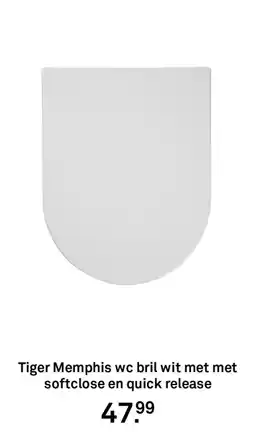 Karwei Tiger Memphis wc bril wit met met softclose en quick release aanbieding