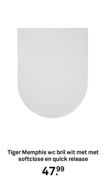 Karwei Tiger Memphis wc bril wit met met softclose en quick release aanbieding
