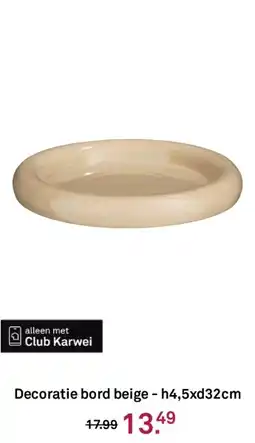 Karwei Decoratie bord beige aanbieding