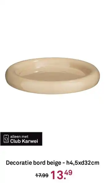 Karwei Decoratie bord beige aanbieding