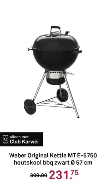 Karwei Weber Original Kettle MT E-5750 houtskool bbq zwart aanbieding