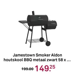 Karwei Jamestown Smoker Aldon houtskool BBQ metaal zwart aanbieding