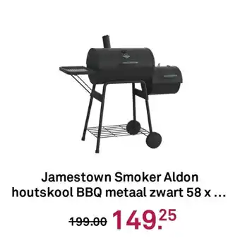 Karwei Jamestown Smoker Aldon houtskool BBQ metaal zwart aanbieding