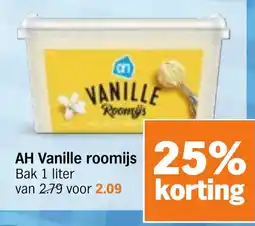 Albert Heijn AH Vanille roomijs aanbieding