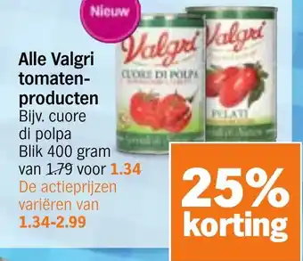 Albert Heijn Alle Valgri tomaten producten aanbieding