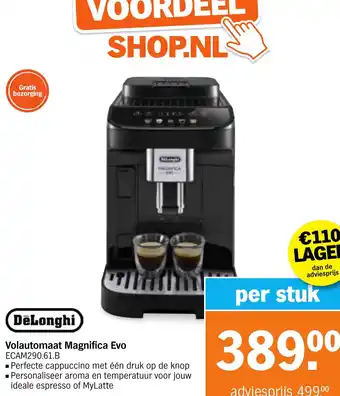 Albert Heijn DeLonghi Volautomaat Magnifica Evo aanbieding