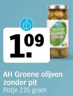 Albert Heijn AH Groene olijven zonder pit aanbieding