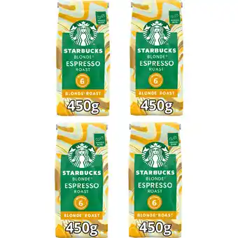 Jumbo Starbucks Blonde Espresso Roast koffiebonen 4 x 450 gram aanbieding