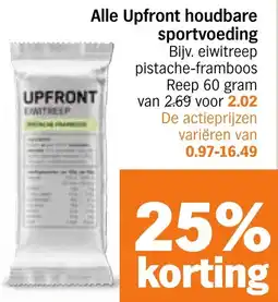 Albert Heijn Alle Upfront houdbare sportvoeding aanbieding