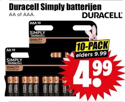 Dirk Duracell Simply batterijen aanbieding