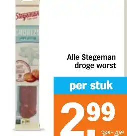 Albert Heijn Alle Stegeman droge worst aanbieding