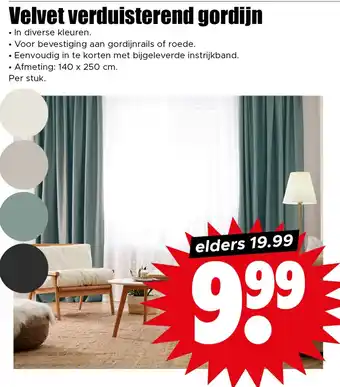 Dirk Velvet verduisterend gordijn aanbieding