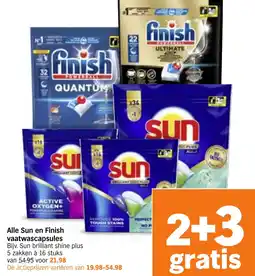 Albert Heijn Alle Sun en Finish vaatwascapsules aanbieding