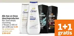 Albert Heijn Alle Axe en Dove doucheproducten aanbieding