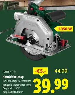 Lidl PARKSIDE Handcirkelzaag aanbieding
