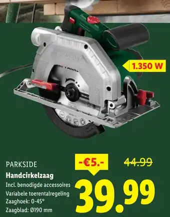 Lidl PARKSIDE Handcirkelzaag aanbieding