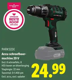 Lidl PARKSIDE Accu-schroefboormachine 20V aanbieding