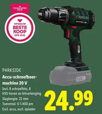 Lidl PARKSIDE Accu-schroefboormachine 20V aanbieding