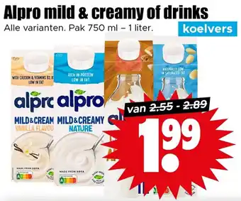 Dirk Alpro mild & creamy of drinks aanbieding