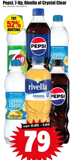Dirk Pepsi, 7-Up, Rivella of Crystal Clear aanbieding