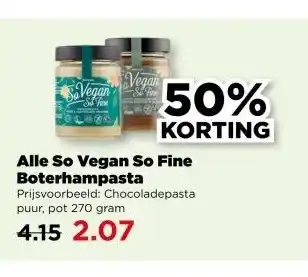 PLUS Alle So Vegan So Fine Boterhampasta aanbieding