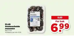 PLUS PLUS Oosterschelde mosselen aanbieding