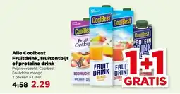 PLUS Alle Coolbest Fruitdrink, fruitontbijt of proteïne drink aanbieding