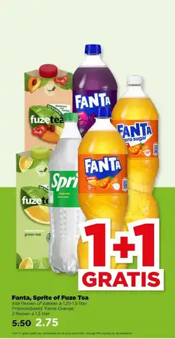 PLUS Fanta, Sprite of Fuze Tea aanbieding