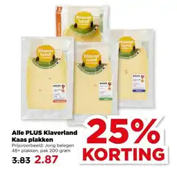 PLUS Alle PLUS Klaverland Kaas plakken aanbieding