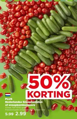 PLUS PLUS Nederlandse Snoeptomaten of snoepkomkommers aanbieding