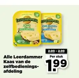 PLUS Alle Leerdammer Kaas van de zelfbedienings- afdeling aanbieding